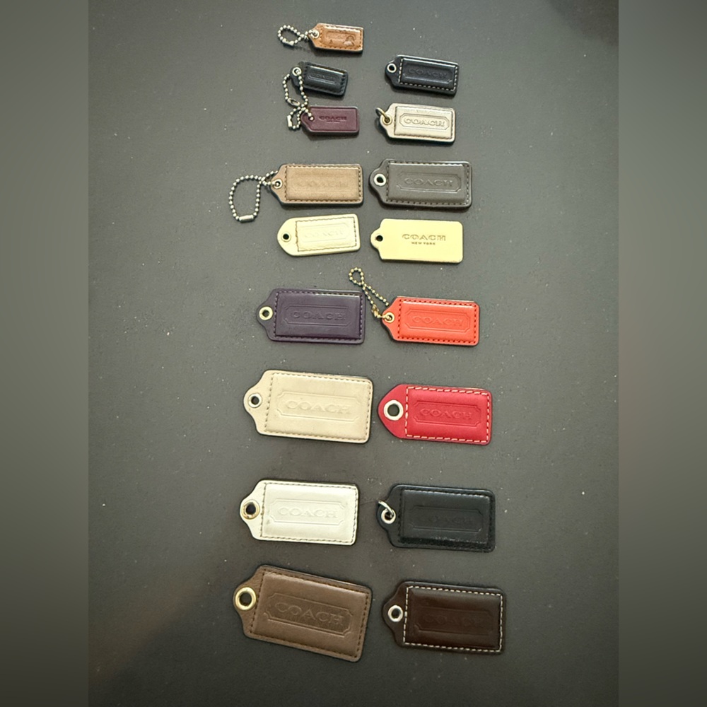 COACH Leather Bag Hang Tags - 17 pieces Assorted Colors and Sizes